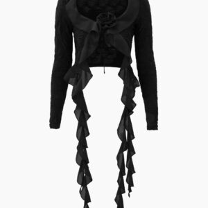 Black Cardigan Crop Top