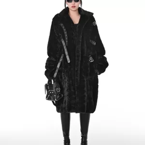 Women's Black Faux Fur Coat