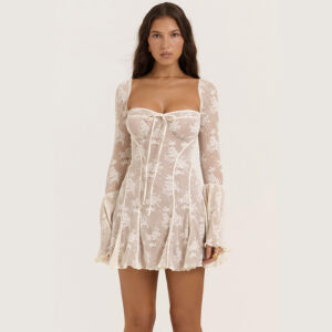 Lace Long Sleeve A- Line Dresses