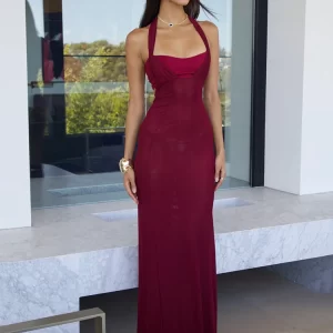 Elegant Backless Maxi Evening Dress